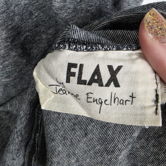 FLAX Gray Fitted Reversible Cropped Top Stretch Size Medium Neutral Casual Basic - Picture 3 of 6